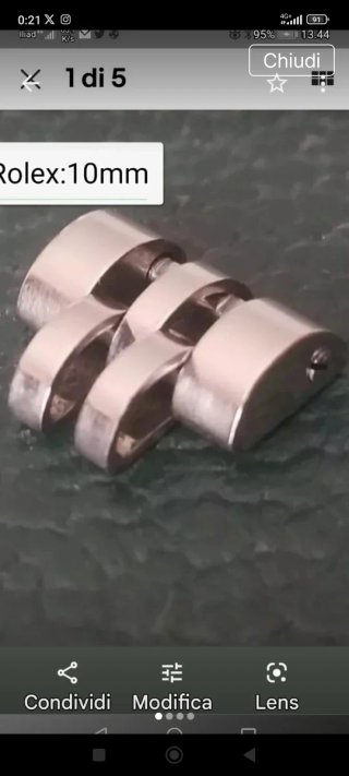 Maglia Rolex 10mm Argento