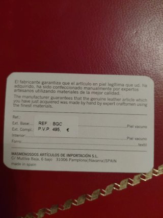 Bolso de piel certificado
