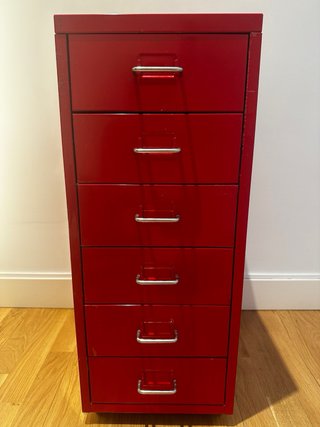 Archivador metálico rojo 6 cajones