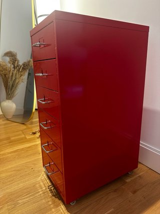 Archivador metálico rojo 6 cajones