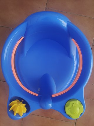 Asiento para baño de bebé azul