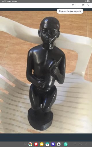 OCASION Figura niño madera ébano 40cm antigüedad