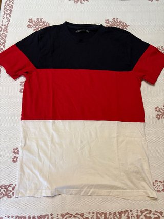 Maglietta Piazza Italia XL Blu/Rosso/Bianco Cotone