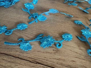 Set di applicazioni floreali per abbigliamento blu