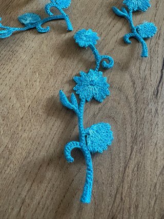 Set di applicazioni floreali per abbigliamento blu