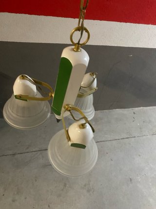 Lámpara Vintage Mid Century Verde y Blanca