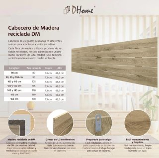 Cabecero de madera reciclada