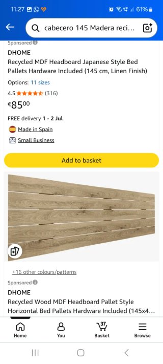 Cabecero de madera reciclada