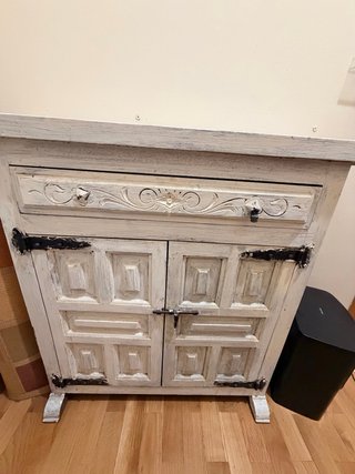 Mueble recibidor antiguo madera y metal negociable