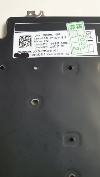 Tastiera Dell Precision 7550 7560 Nera