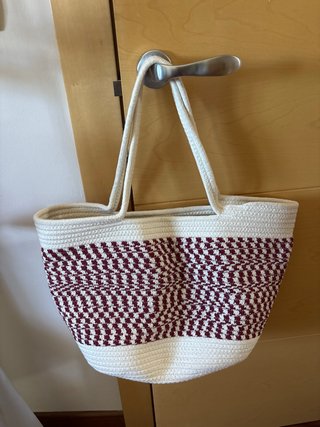 Bolso de Verano Blanco y Morado