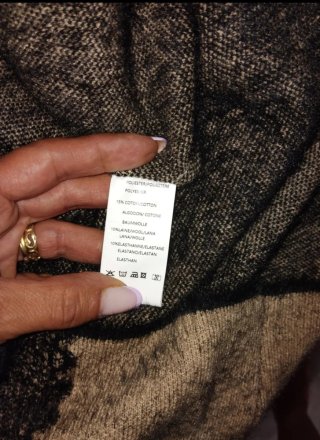 Vestito invernale donna beige e nero