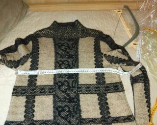 Vestito invernale donna beige e nero