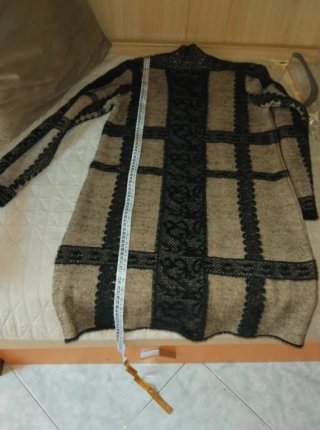 Vestito invernale donna beige e nero