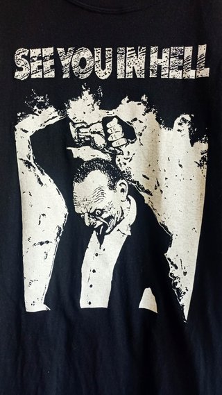Camiseta Hardcore Punk See You in Hell - Talla S