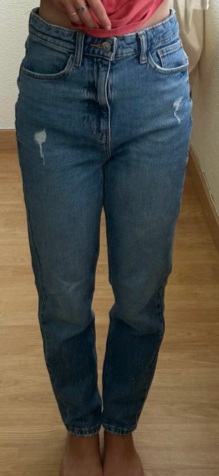 Vaqueros azules mujer