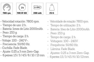 Máquina Corte JRL 3000C D-F Azul Fade Blade