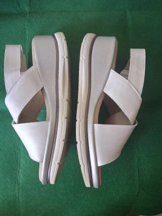 Sandalias Pitillos Piel Talla 40 Blancas.