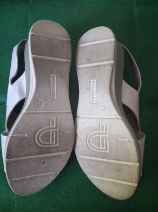 Sandalias Pitillos Piel Talla 40 Blancas.