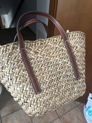 Bolso Capazo Mimbre y Piel