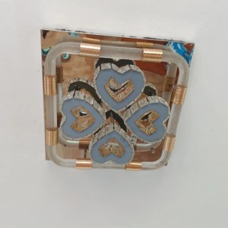 Lámpara Corazón Cristal y Metal Dorado