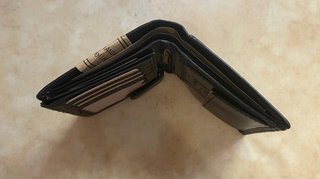 Cartera de Piel de Búfalo Negra RFID
