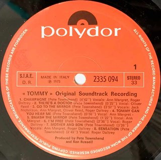 Tommy (The Who) Original Soundtrack 2LP