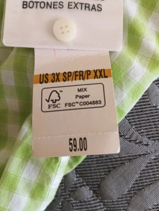 Blusa Cuadros Verde y Blanco Talla XXXL