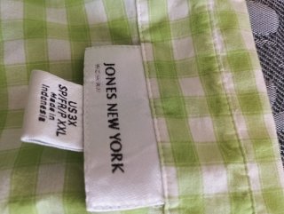 Blusa Cuadros Verde y Blanco Talla XXXL