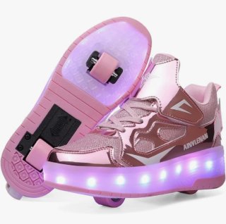 Zapatillas patines niña con ruedas y luces T30