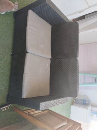 Conjunto Sofá Exterior Ratán Negro