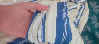 Camisa Mirto Hombre Beige y Azul Rayas