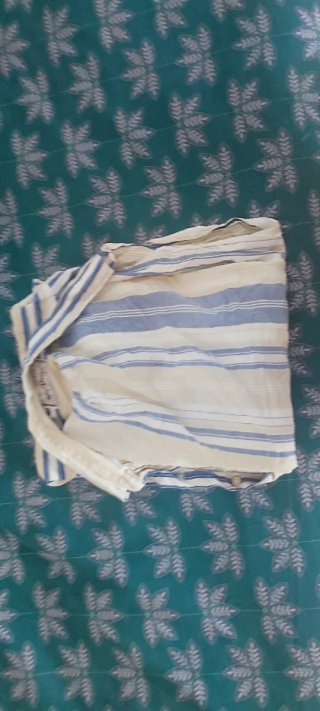Camisa Mirto Hombre Beige y Azul Rayas