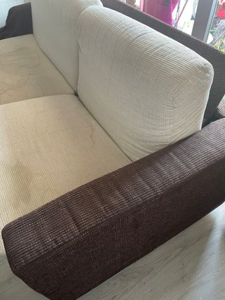 SOFA CAMA BEIGE Y MARRÓN (LEER)
