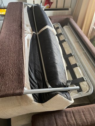 SOFA CAMA BEIGE Y MARRÓN (LEER)