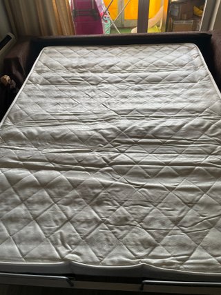 SOFA CAMA BEIGE Y MARRÓN (LEER)