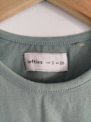 Camiseta de tirantes verde Lefties Talla S algodón