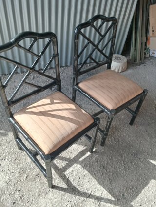 2 Sillas Negras Estilo Chippendale