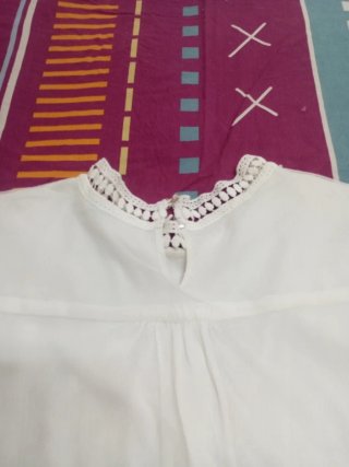 Blusa blanca gasa manga larga