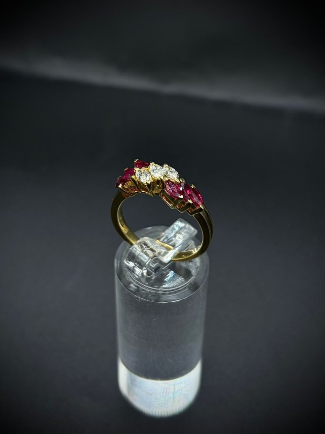 ANILLO ORO CON RUBIS Y DIAMANTES 18K 4,22GR T15