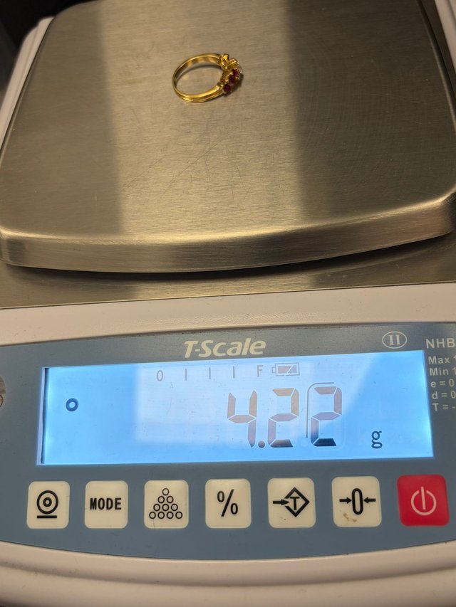 ANILLO ORO CON RUBIS Y DIAMANTES 18K 4,22GR T15