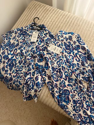 Conjunto Zara Camisa y Pantalón Estampado