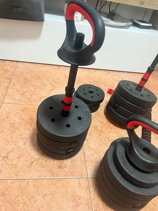 Kit de pesas con barra y discos