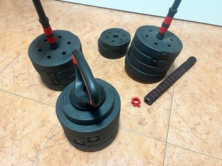 Kit de pesas con barra y discos