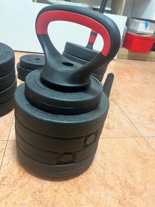 Kit de pesas con barra y discos