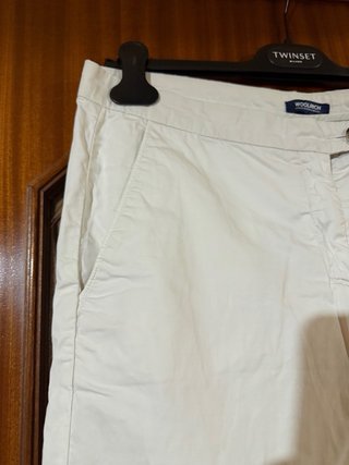 Pantaloni Woolrich bianchi in cotone