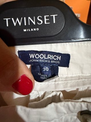 Pantaloni Woolrich bianchi in cotone