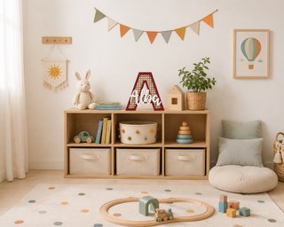 Letra A Decorativa Ratán y Madera