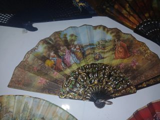 Lote de 5 Abanicos Decorativos antiguos