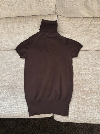 Top jersey marrón Zara de cuello alto